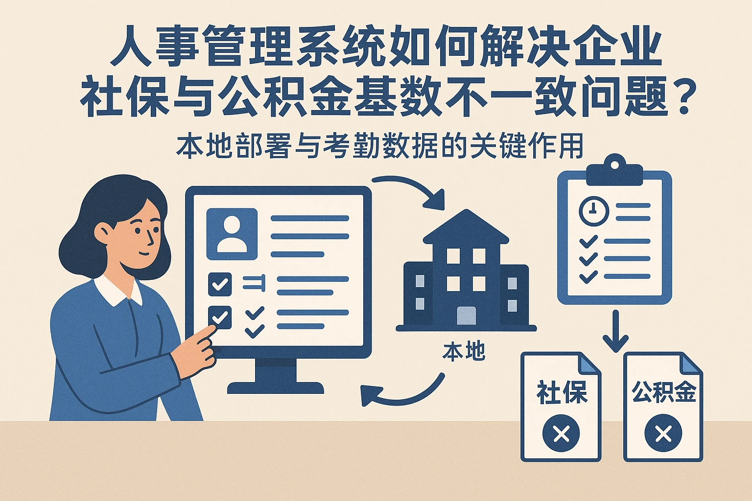 人事管理系统如何解决企业社保与公积金基数不一致问题？——本地部署与考勤数据的关键作用