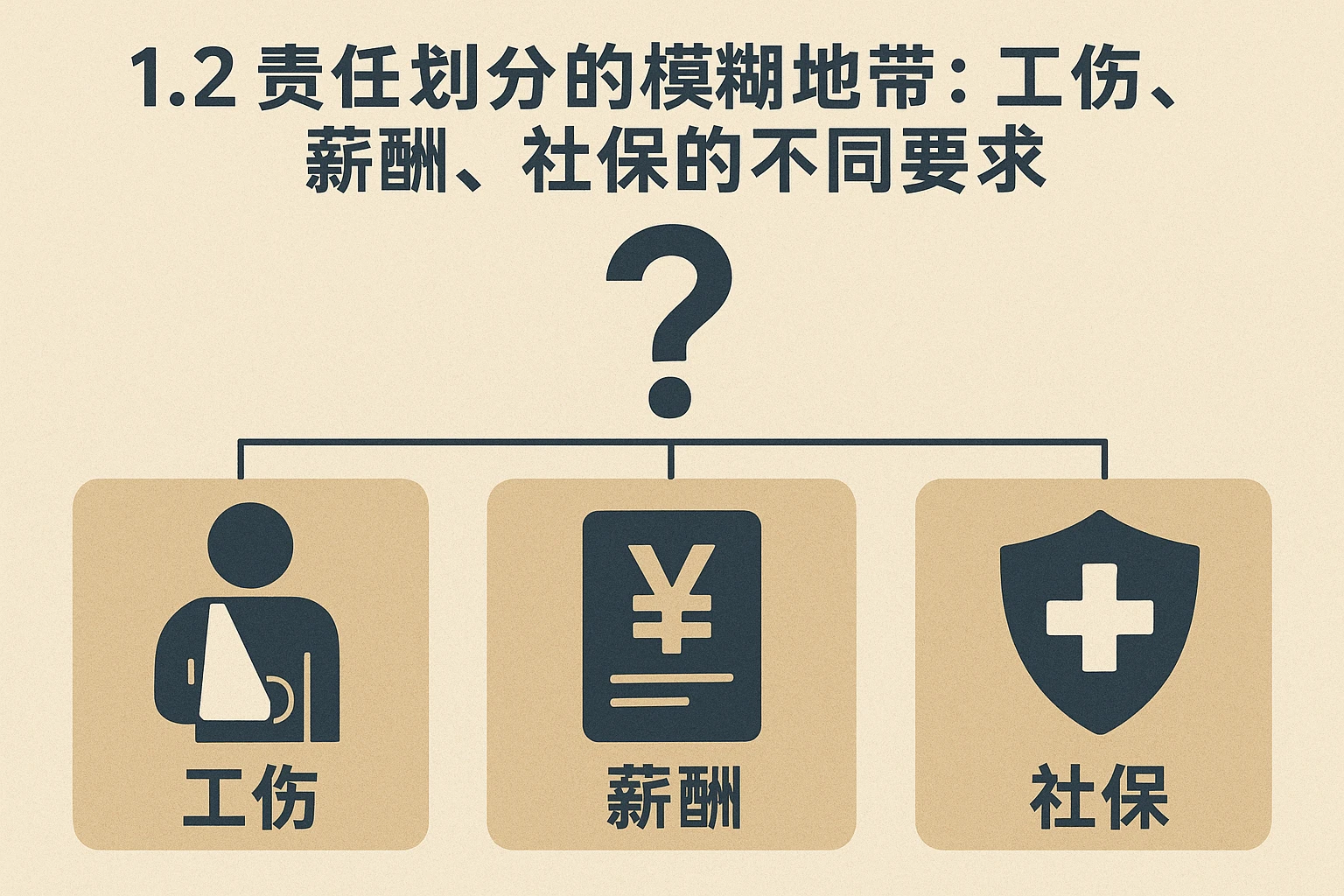 1.2 责任划分的模糊地带：工伤、薪酬、社保的不同要求