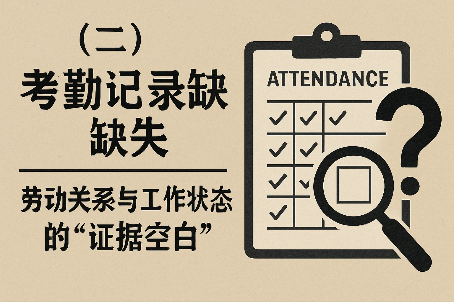 （二）考勤记录缺失：劳动关系与工作状态的“证据空白”