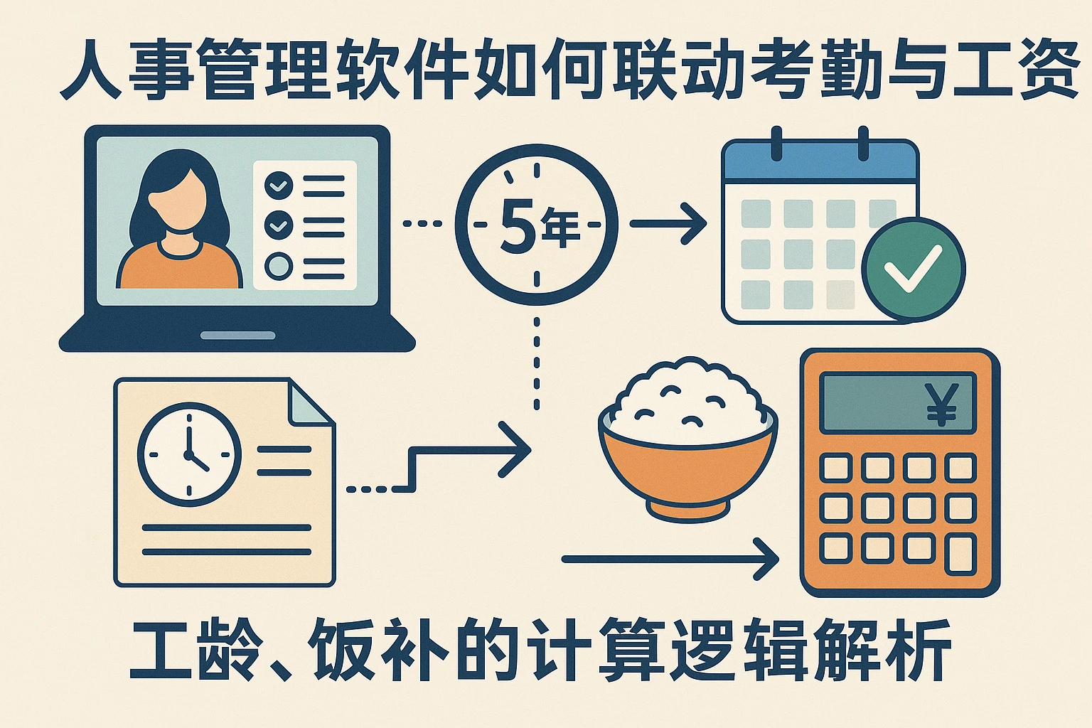 人事管理软件如何联动考勤与工资：工龄、饭补的计算逻辑解析