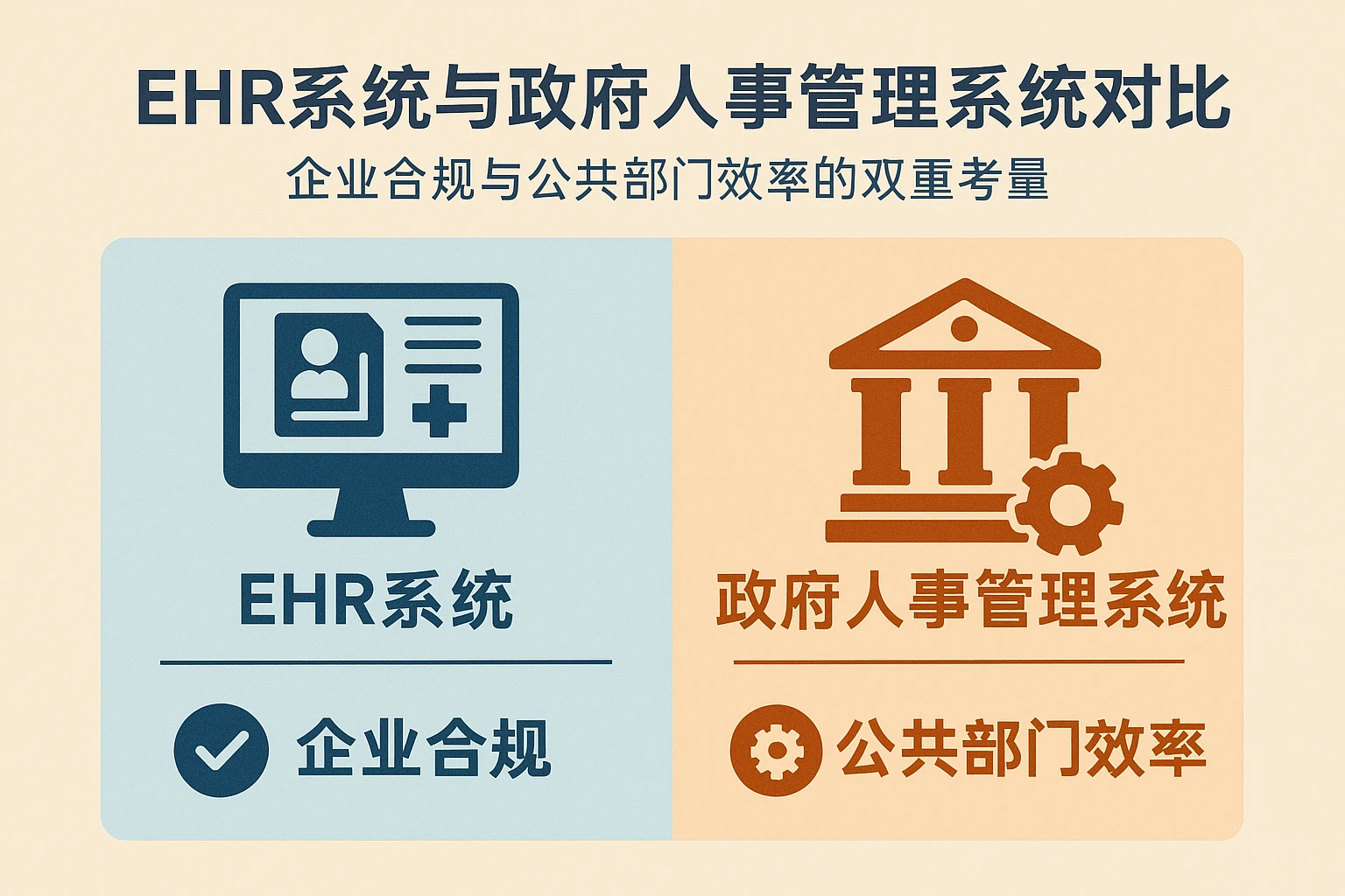 EHR系统与政府人事管理系统对比：企业合规与公共部门效率的双重考量
