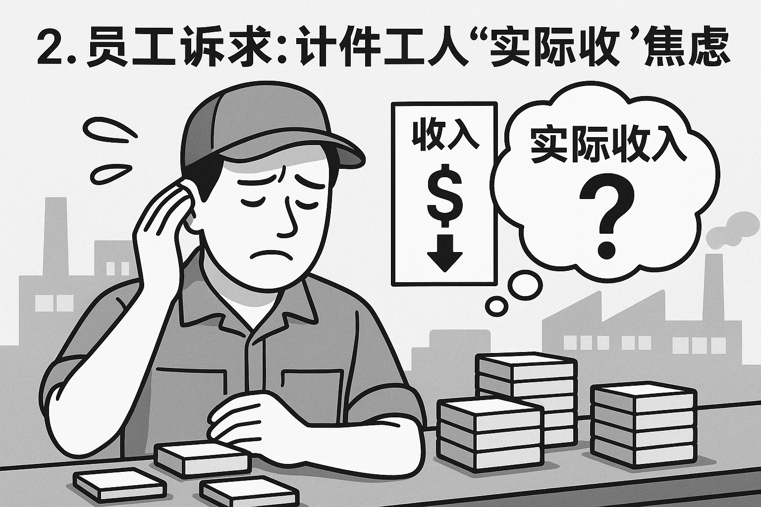 2. 员工诉求：计件工人的“实际收入”焦虑