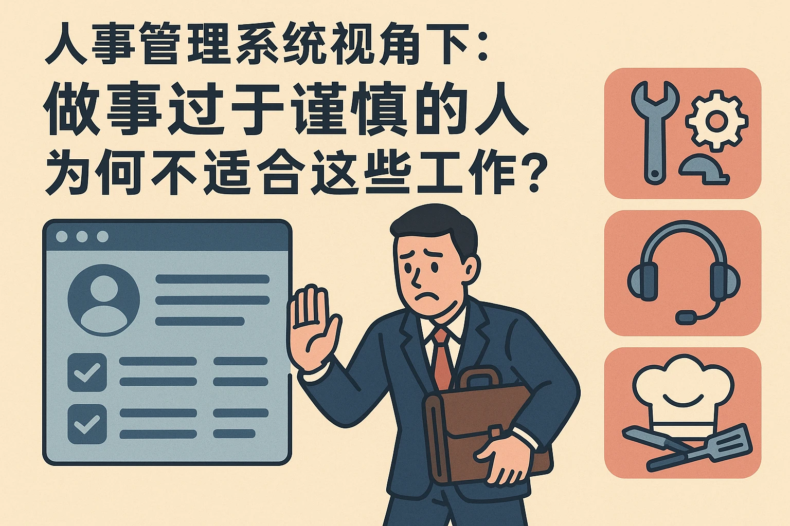 人事管理系统视角下:做事过于谨慎的人,为何不适合这些工作?
