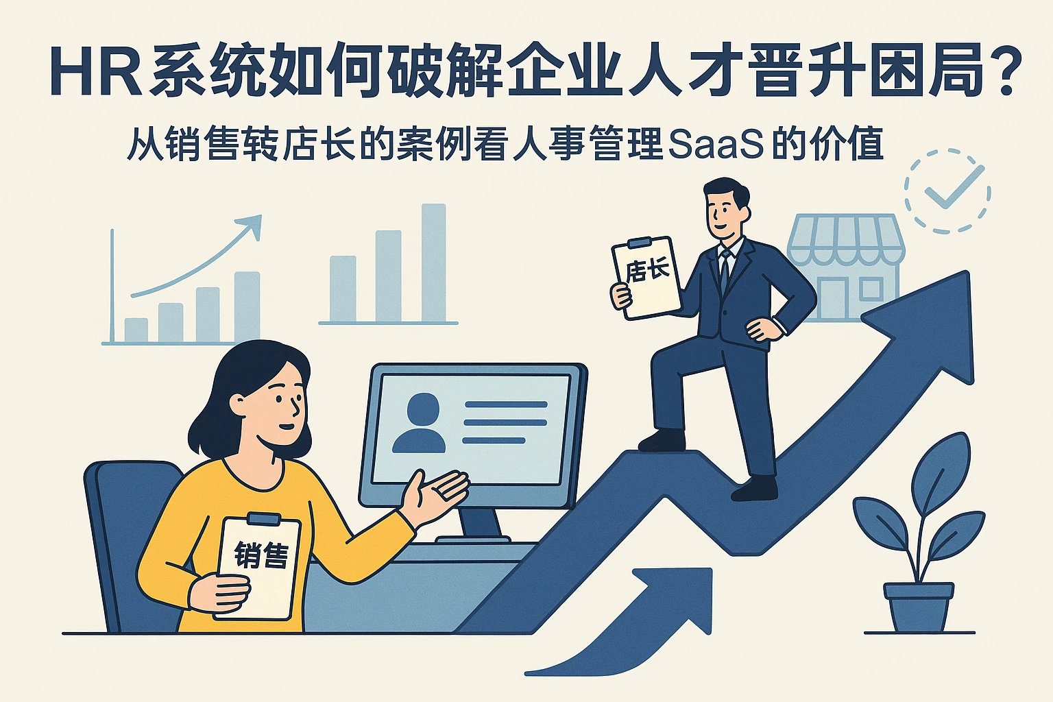 HR系统如何破解企业人才晋升困局？从销售转店长的案例看人事管理SaaS的价值