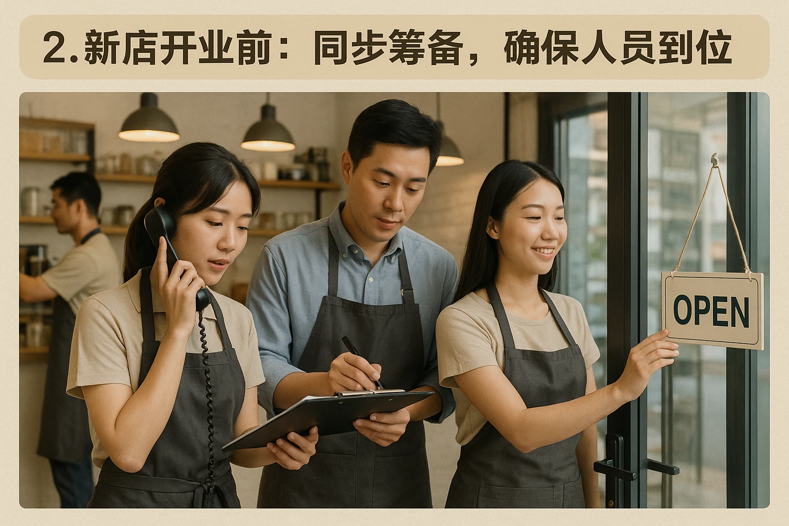2. 新店开业前：同步筹备，确保人员到位