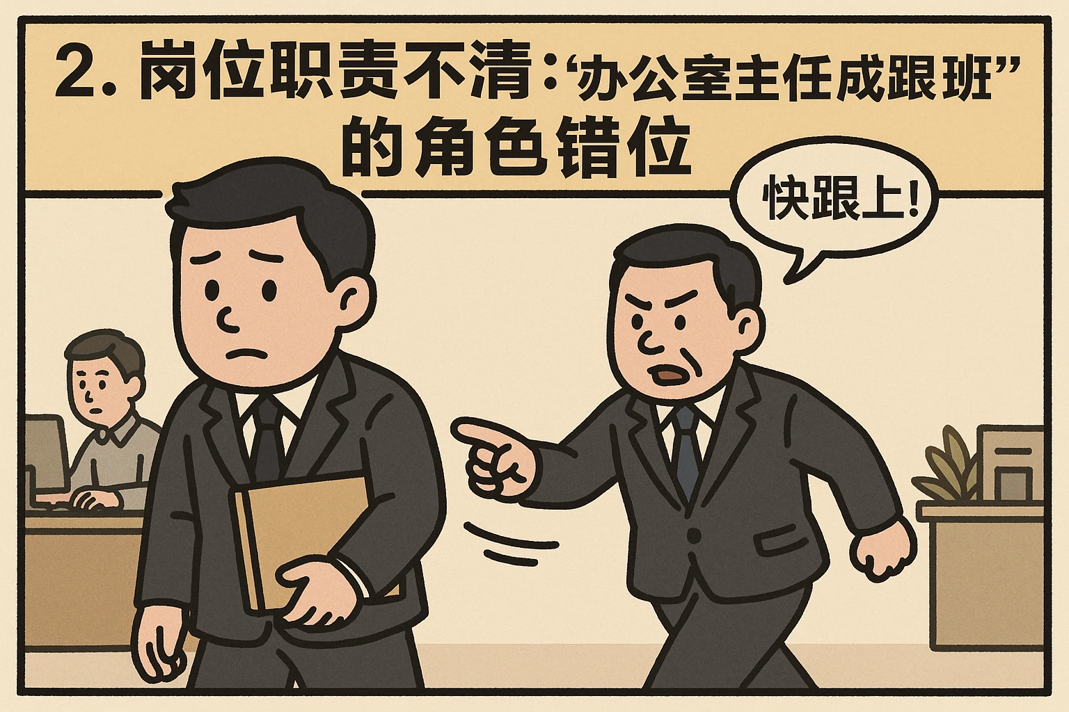 2. 岗位职责不清：“办公室主任成跟班”的角色错位