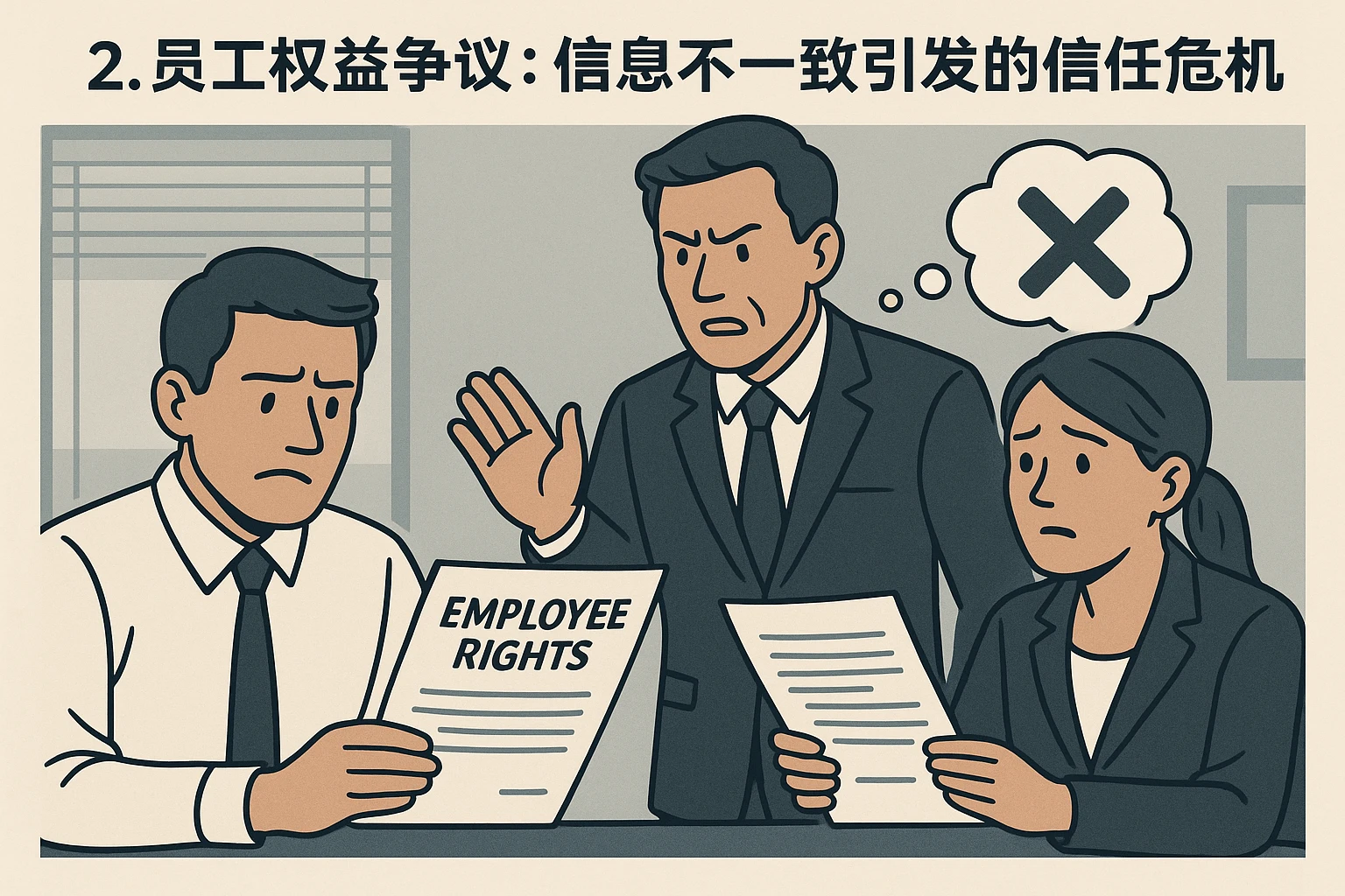 2. 员工权益争议：信息不一致引发的信任危机