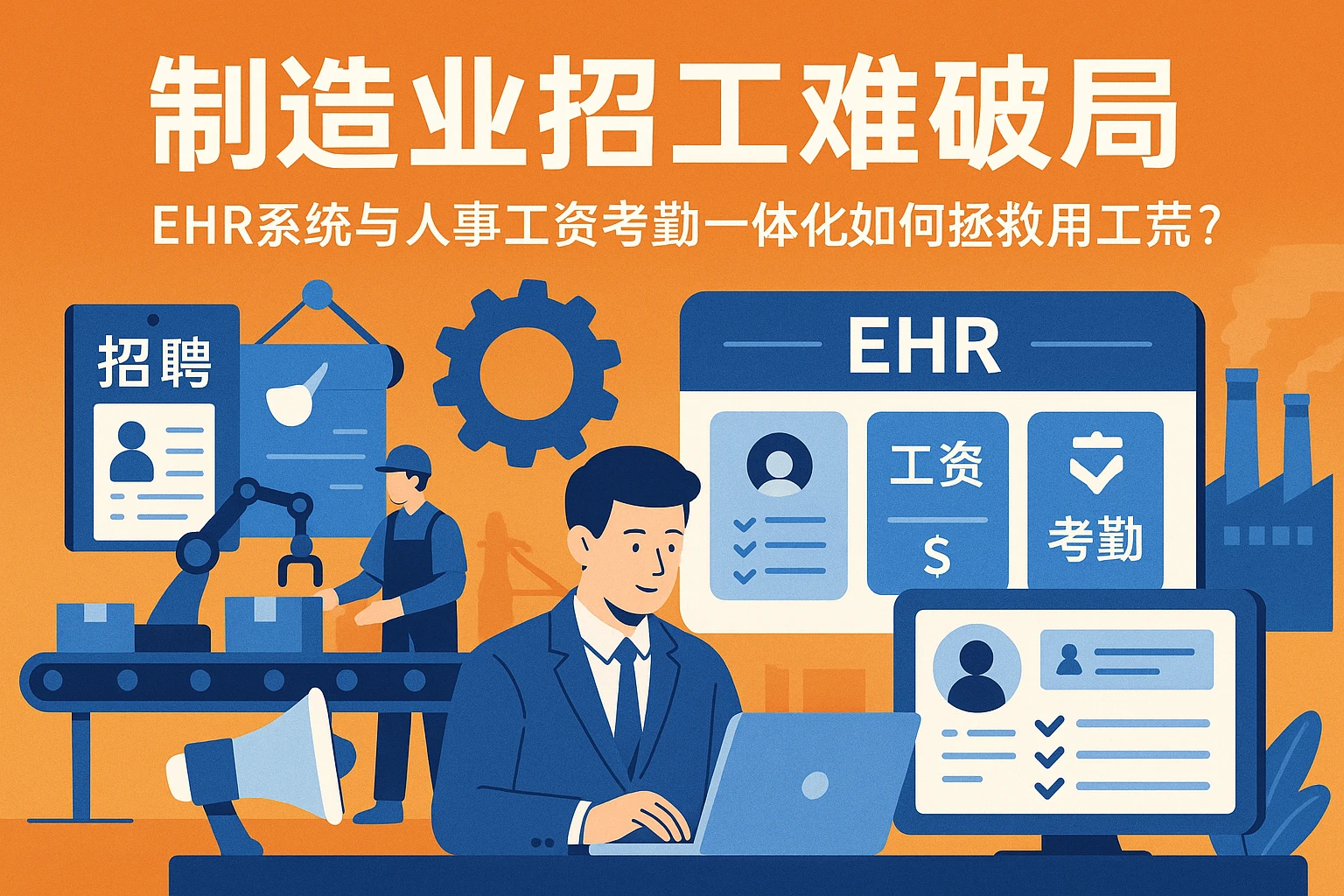 制造业招工难破局：EHR系统与人事工资考勤一体化如何拯救用工荒？