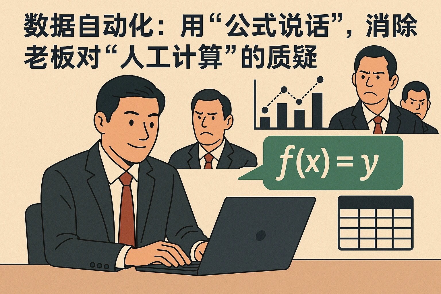 2. 数据自动化：用“公式说话”，消除老板对“人工计算”的质疑