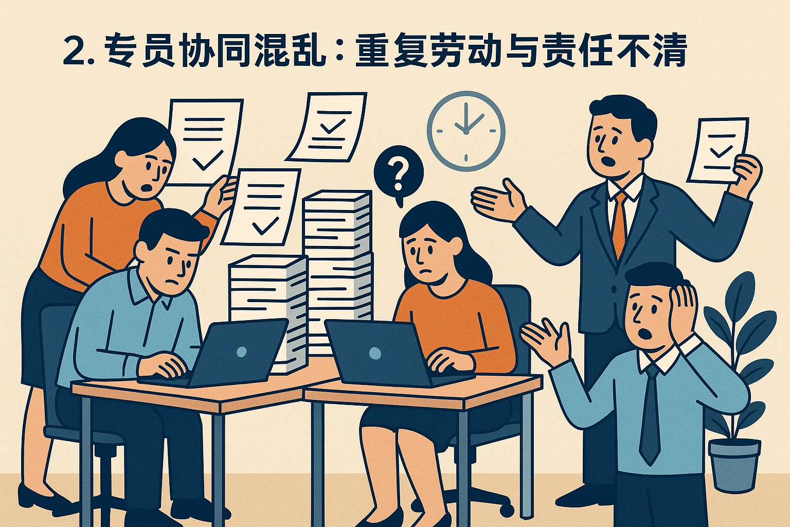 2. 专员协同混乱：重复劳动与责任不清