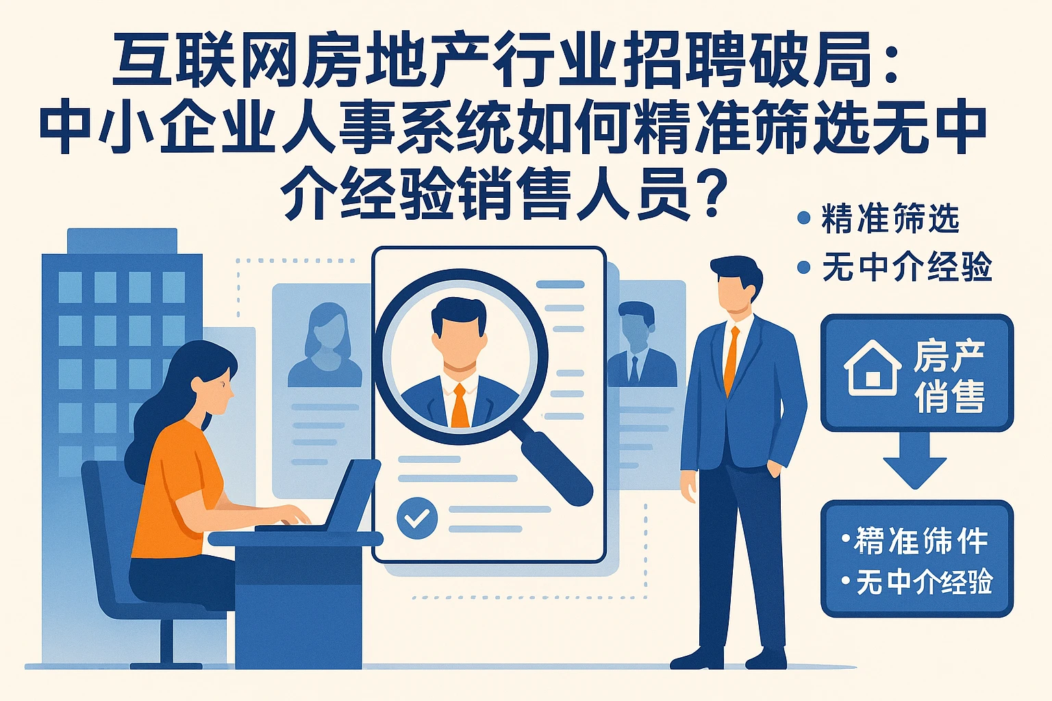 互联网房地产行业招聘破局：中小企业人事系统如何精准筛选无中介经验销售人员？