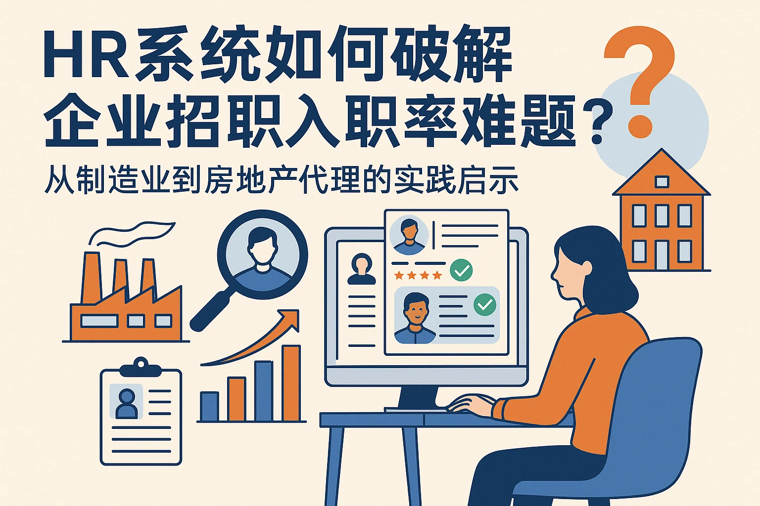 HR系统如何破解企业招聘入职率难题？从制造业到房地产代理的实践启示
