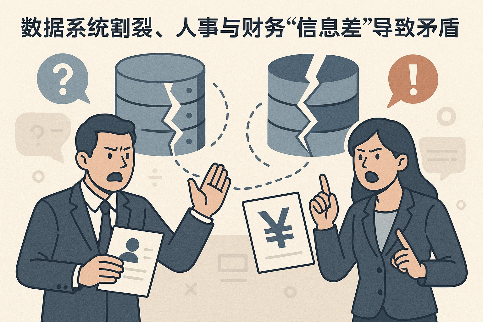 2. 数据系统割裂，人事与财务“信息差”导致矛盾