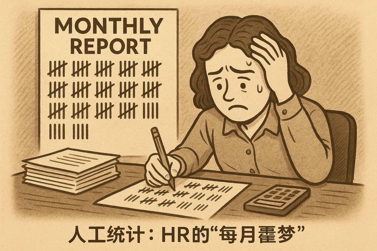 2. 人工统计：HR的“每月噩梦”