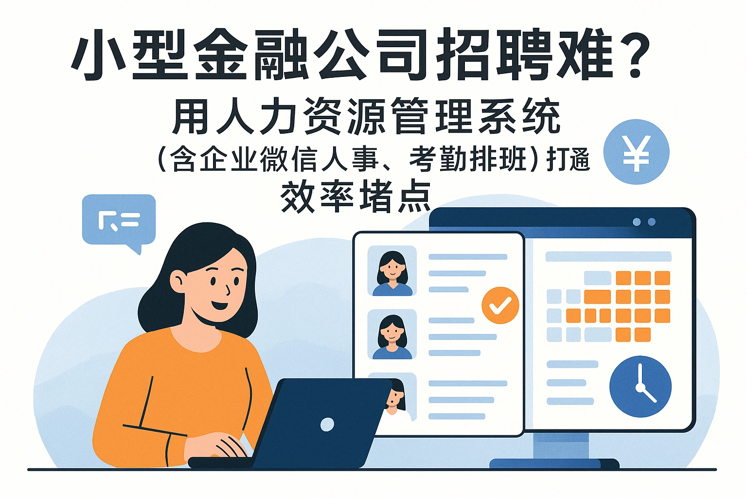小型金融公司招聘难？用人力资源管理系统（含企业微信人事、考勤排班）打通效率堵点