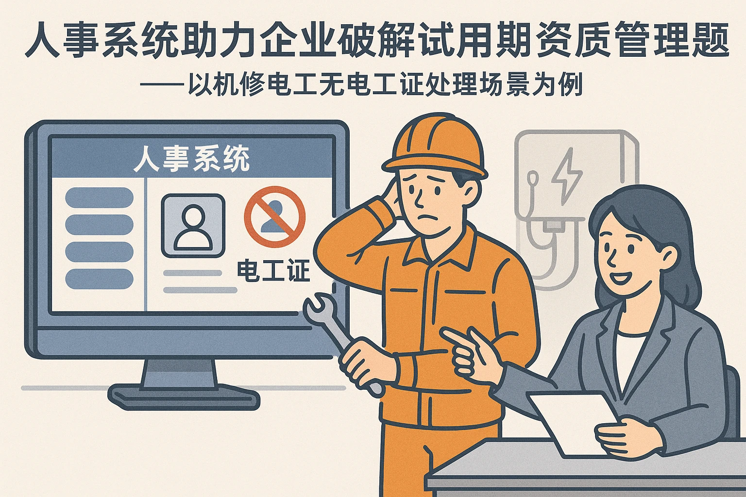 人事系统助力企业破解试用期资质管理难题——以机修电工无电工证处理场景为例