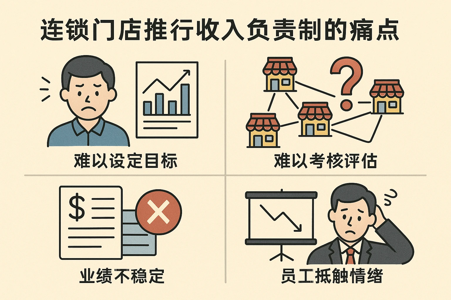 2. 连锁门店推行收入负责制的痛点