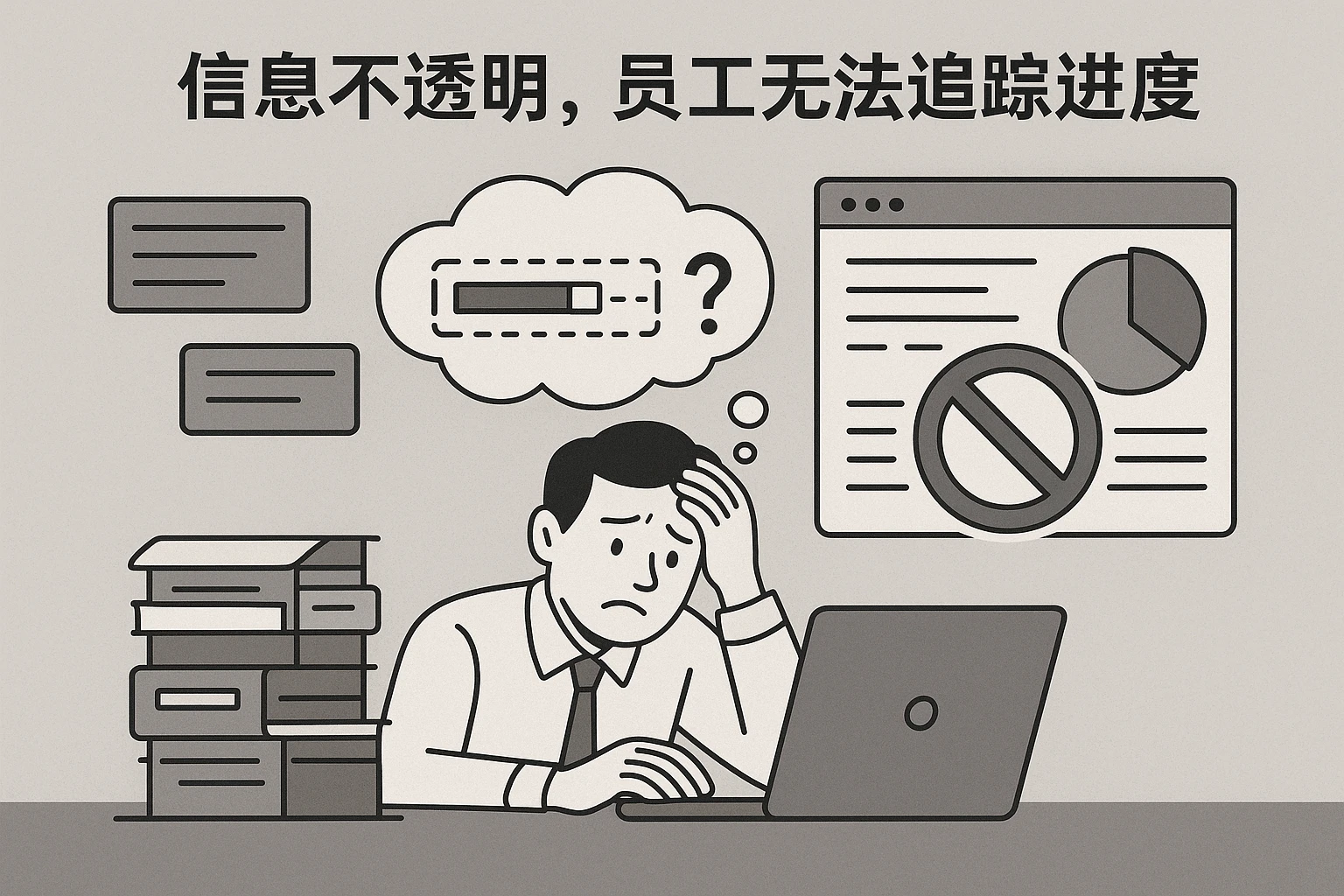 2. 信息不透明，员工无法追踪进度