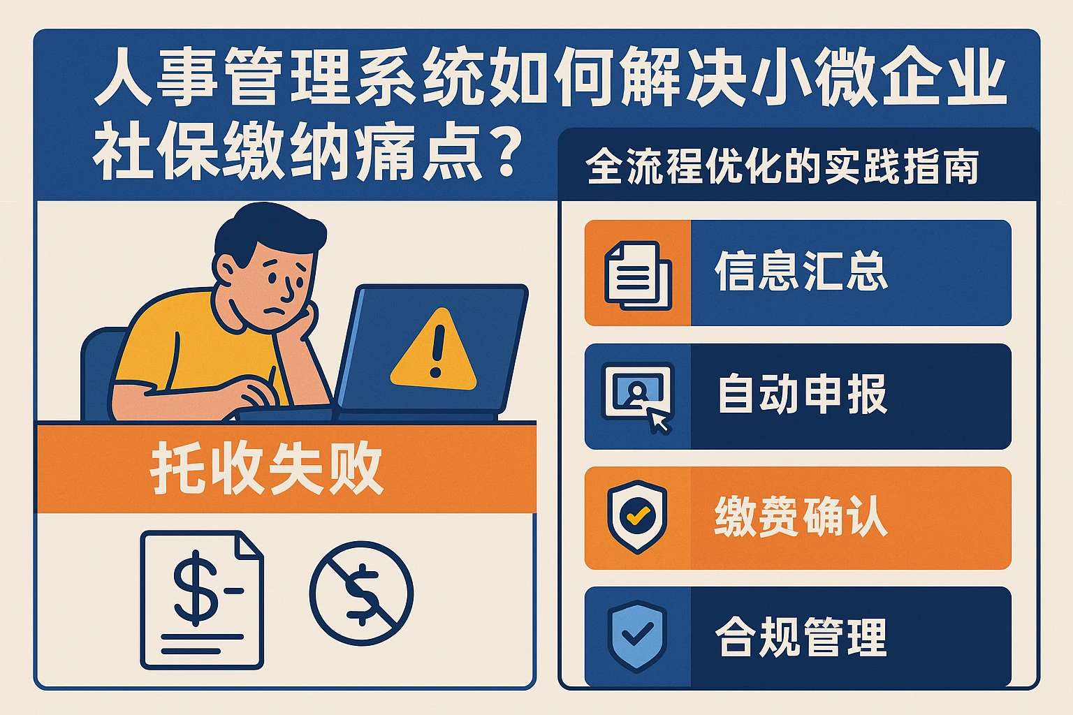人事管理系统如何解决小微企业社保缴纳痛点？从托收失败到全流程优化的实践指南