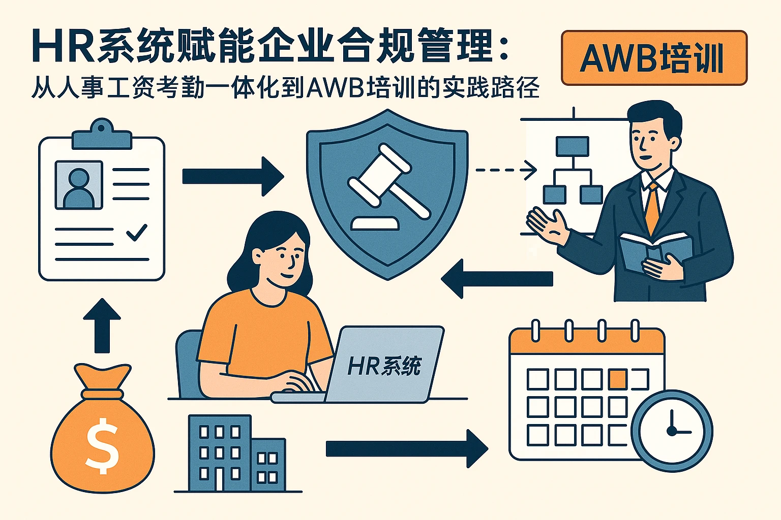 HR系统赋能企业合规管理：从人事工资考勤一体化到AWB培训的实践路径