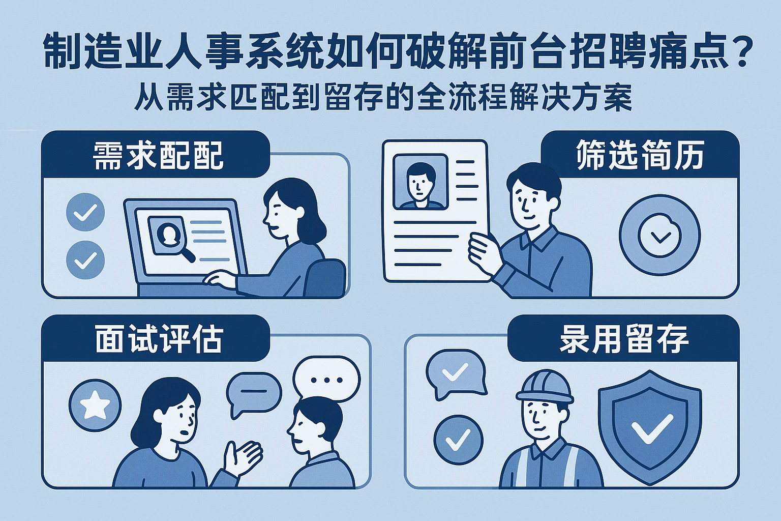 制造业人事系统如何破解前台招聘痛点？从需求匹配到留存的全流程解决方案