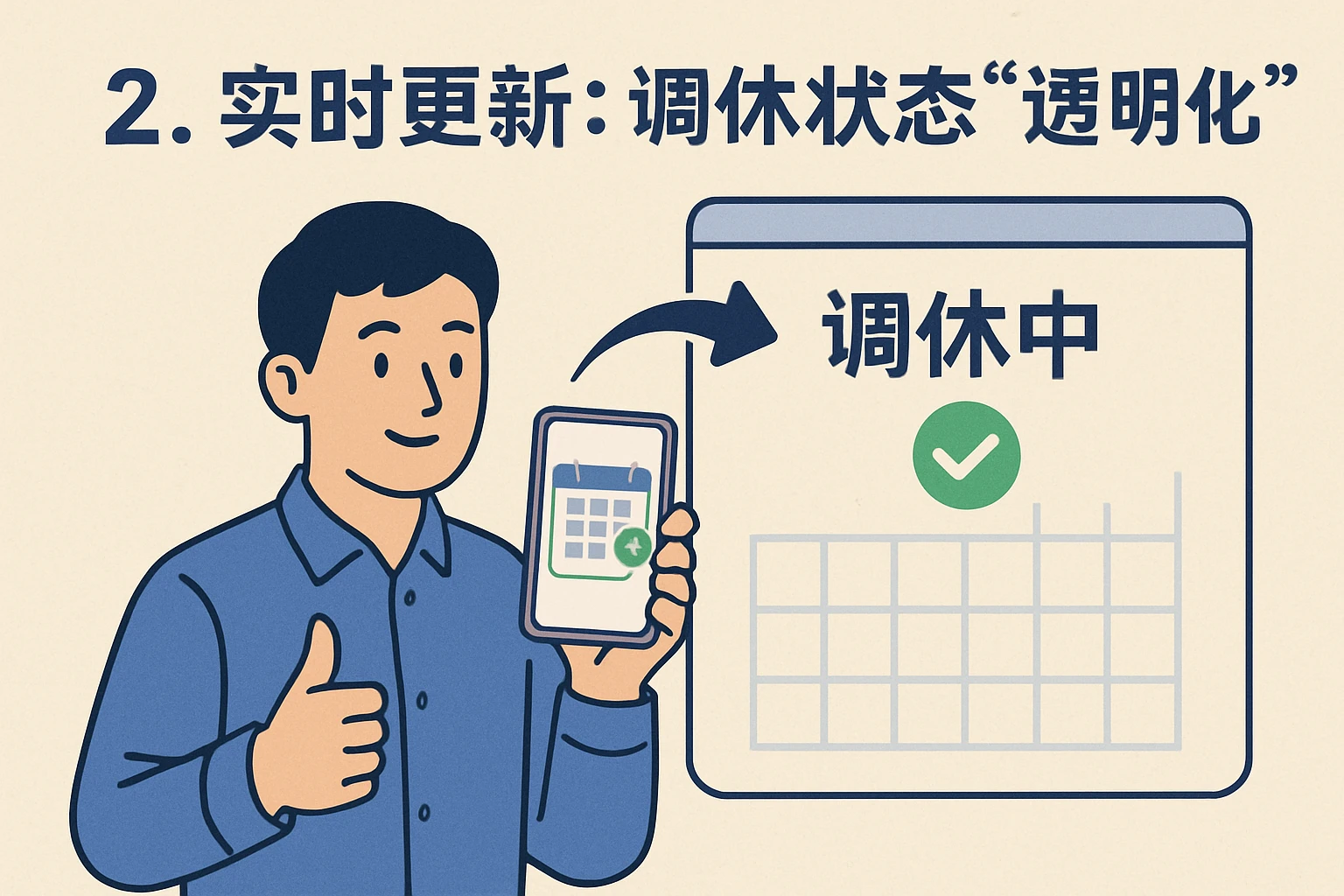 2. 实时更新：调休状态“透明化”