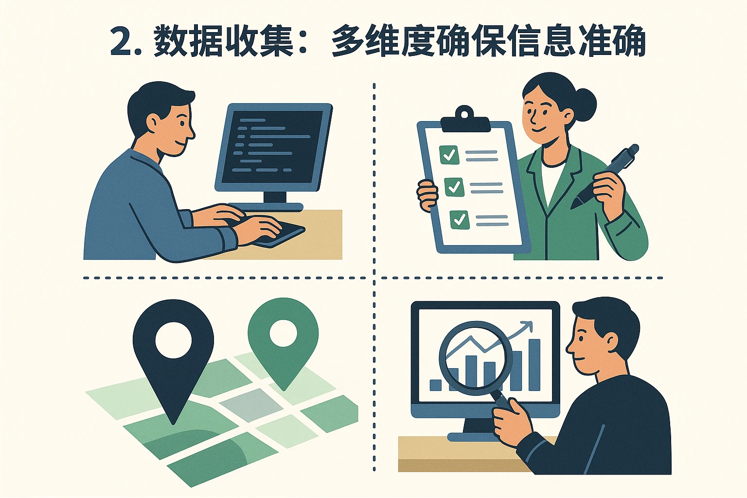 2. 数据收集：多维度确保信息准确