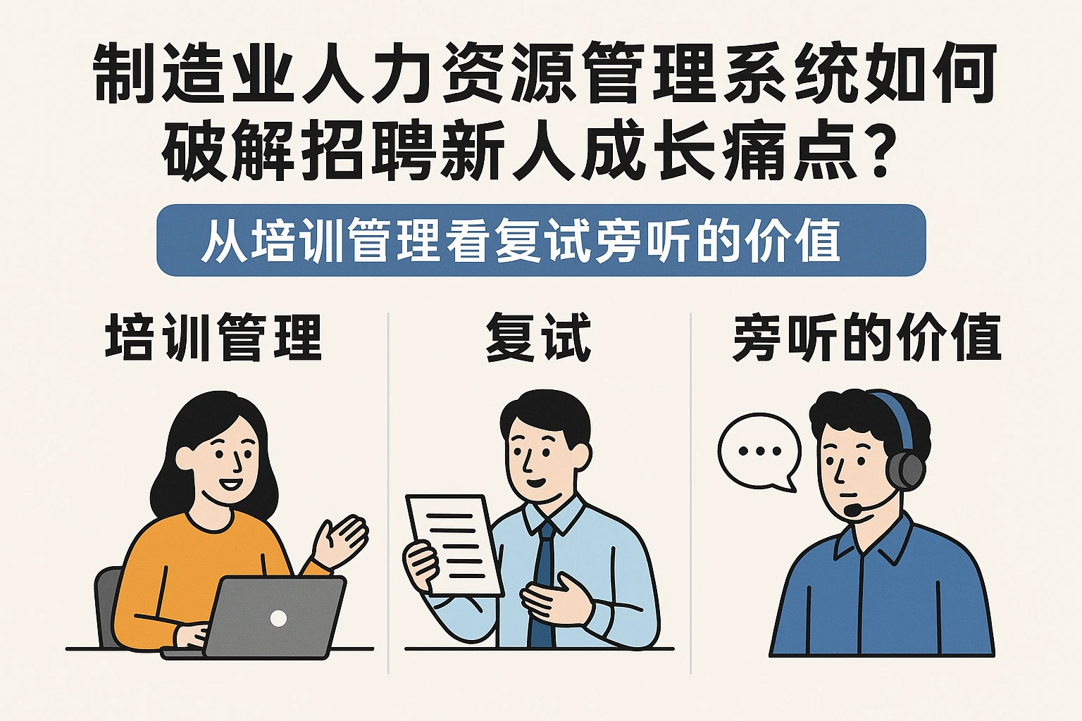 制造业人力资源管理系统如何破解招聘新人成长痛点？从培训管理看复试旁听的价值
