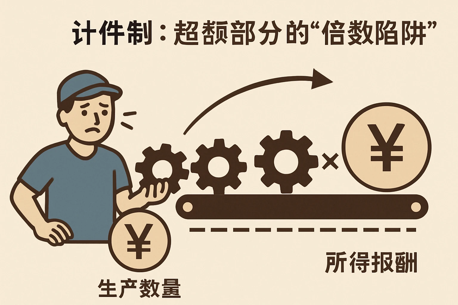2. 计件制：超额部分的“倍数陷阱”