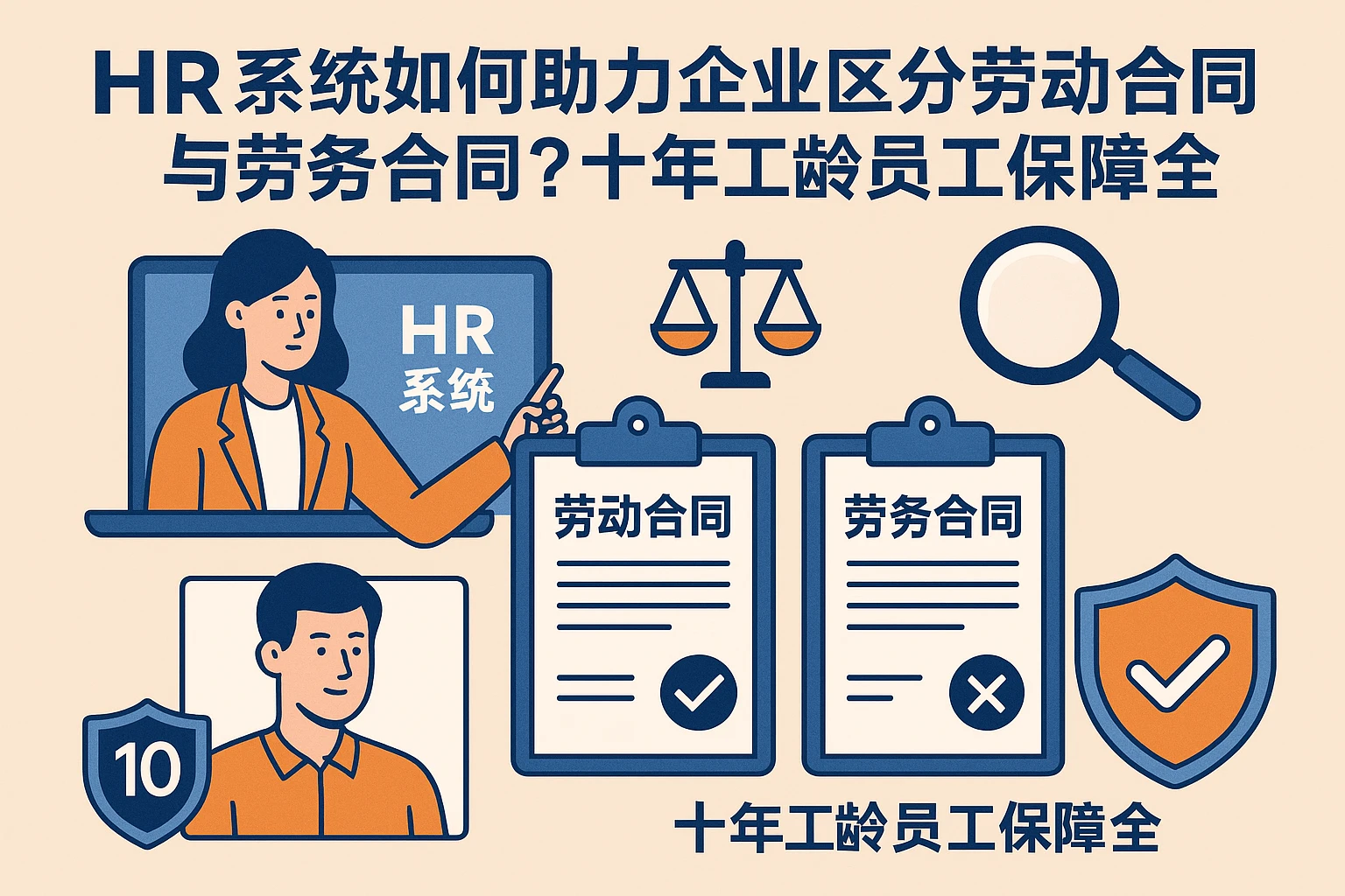 HR系统如何助力企业区分劳动合同与劳务合同？十年工龄员工保障全解析