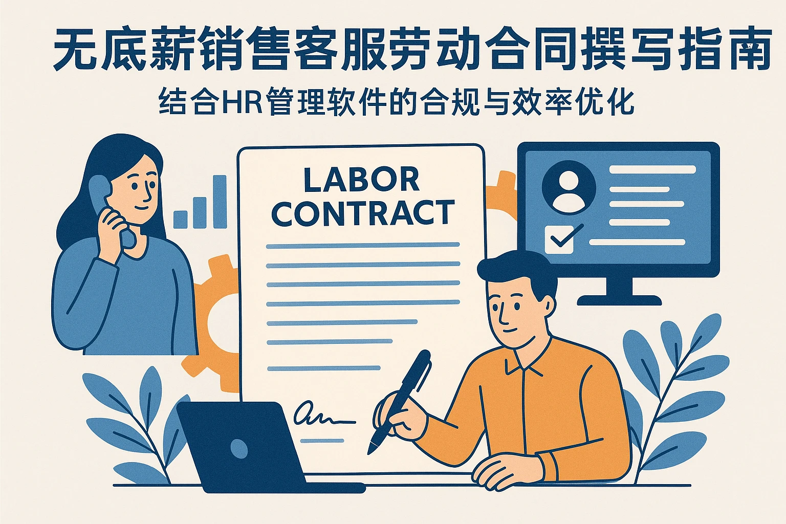无底薪销售客服劳动合同撰写指南——结合HR管理软件的合规与效率优化