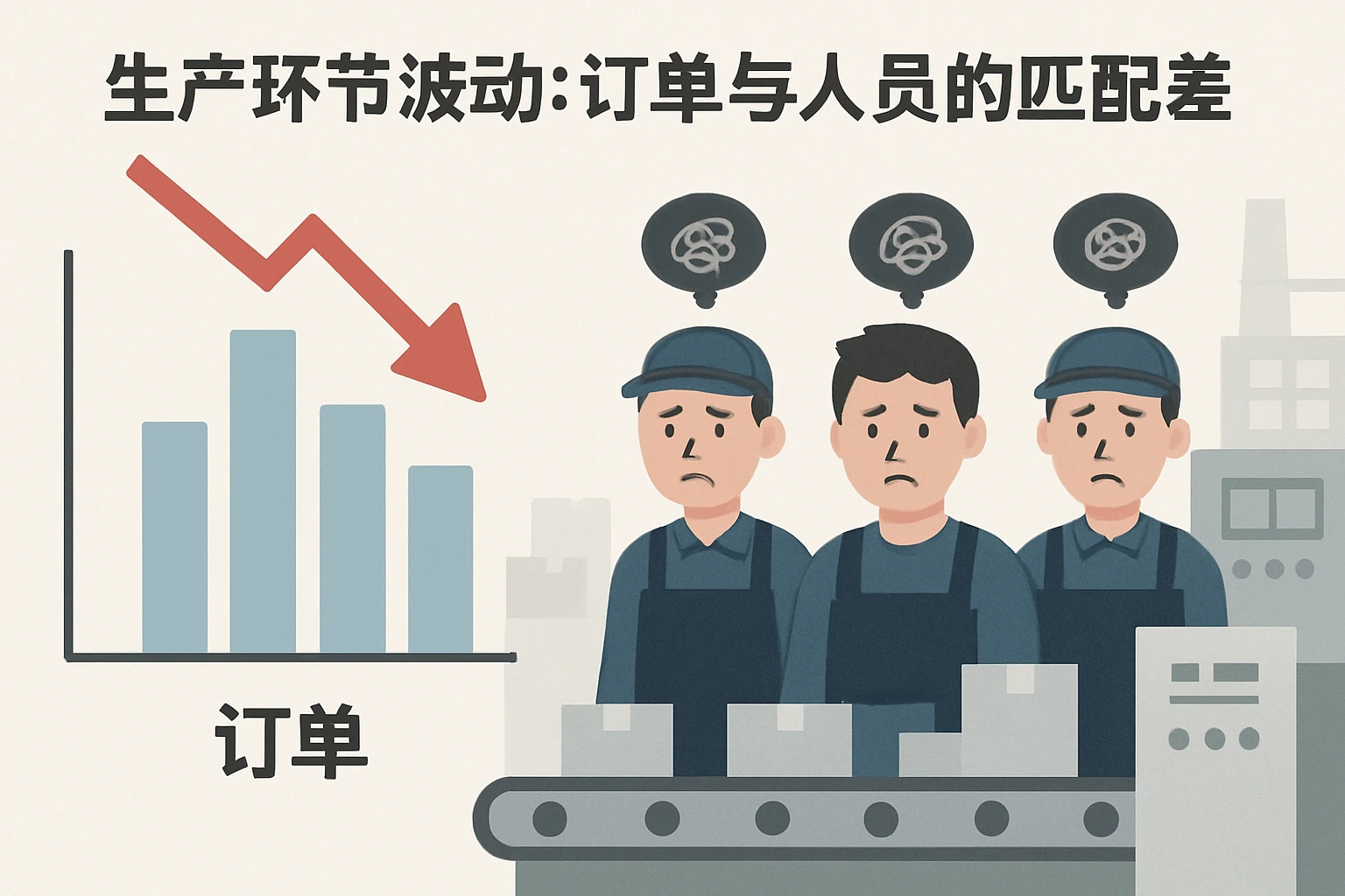 2. 生产环节波动：订单与人员的匹配差