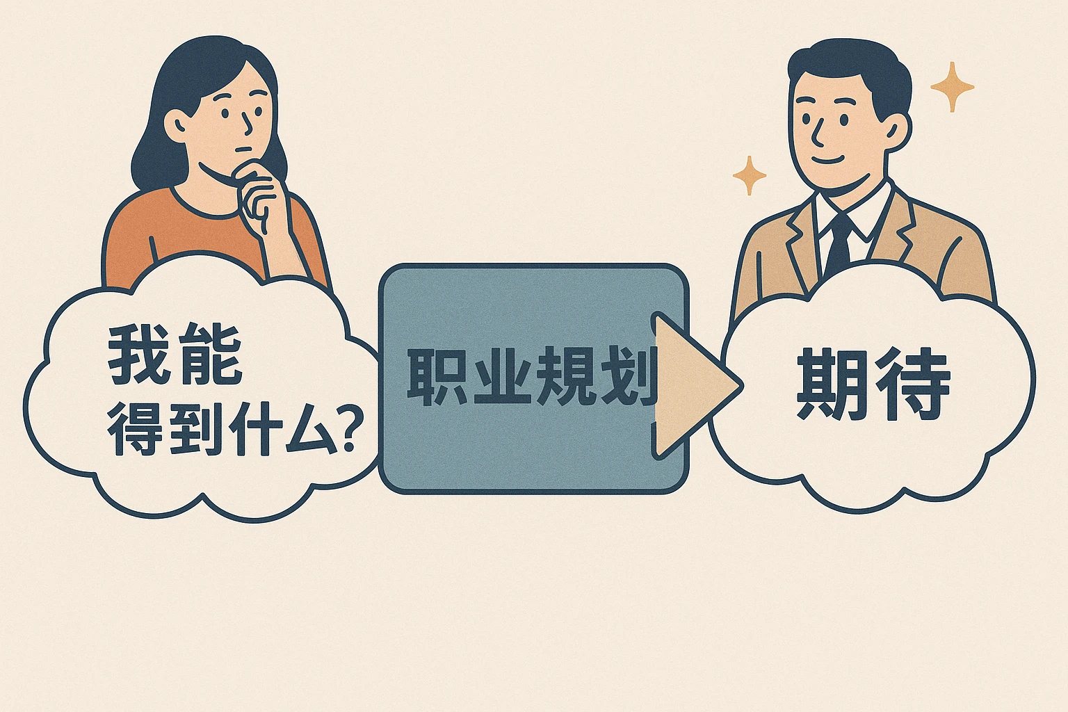 2. 用“职业规划”连接“我能得到什么？”的期待