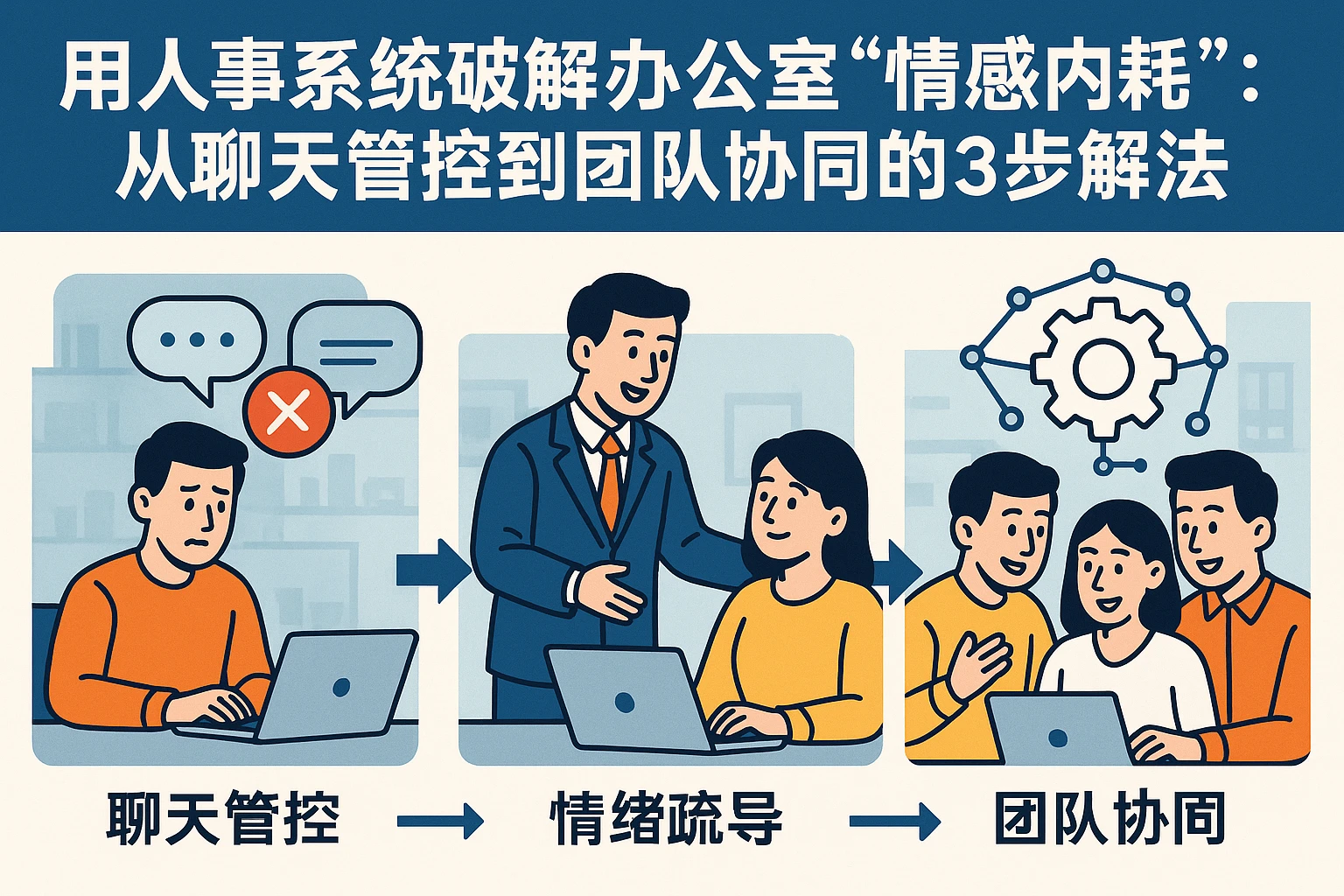 用人事系统破解办公室“情感内耗”：从聊天管控到团队协同的3步解法