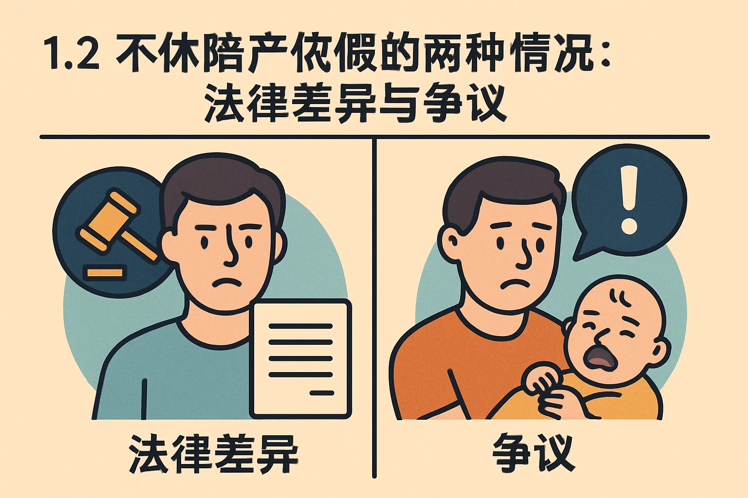1.2 不休陪产假的两种情况：法律差异与争议