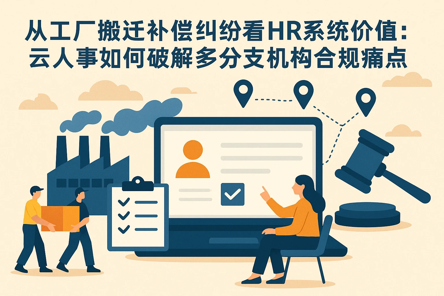 从工厂搬迁补偿纠纷看HR系统价值：云人事如何破解多分支机构合规痛点