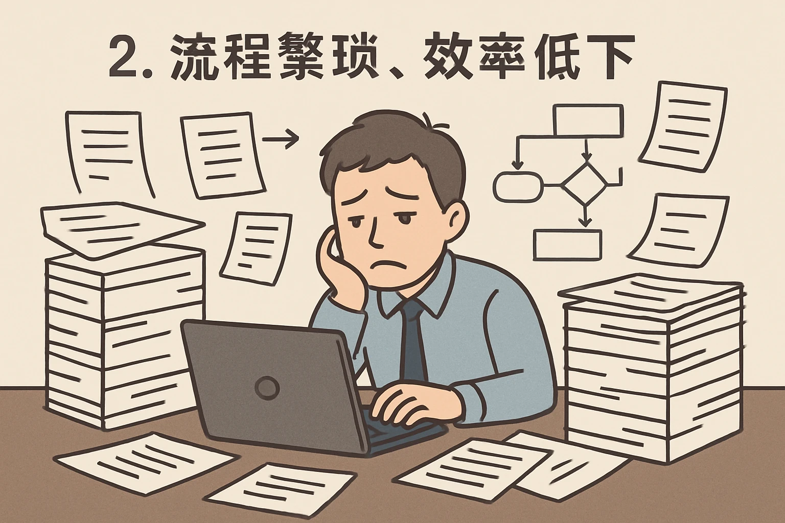 2. 流程繁琐，效率低下