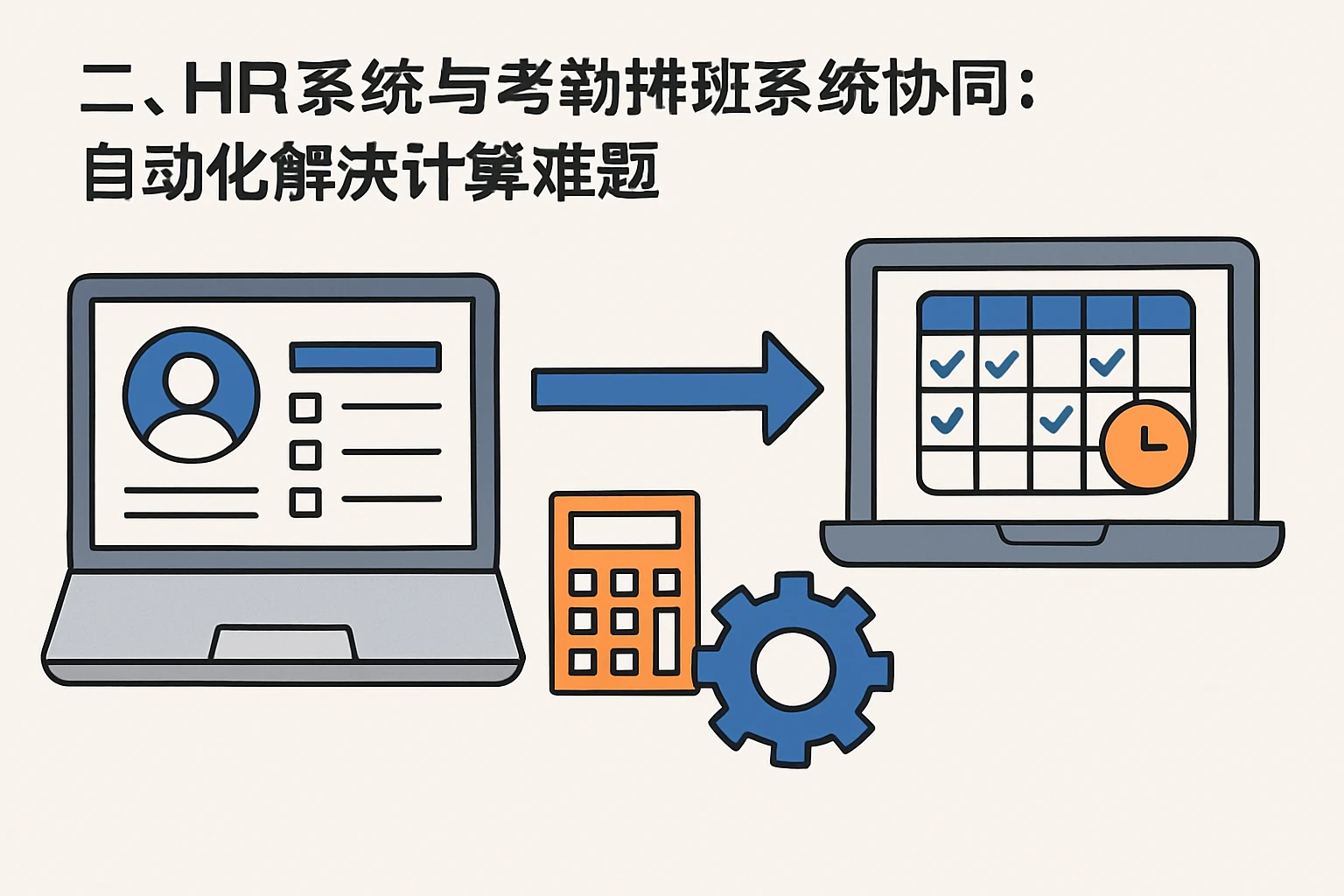 二、HR系统与考勤排班系统协同：自动化解决计算难题