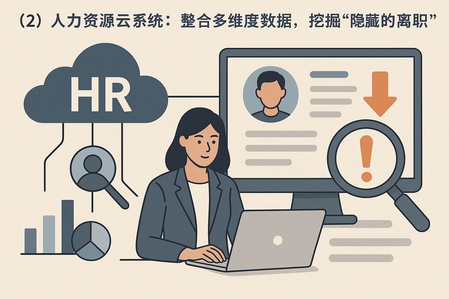 （2）人力资源云系统：整合多维度数据，挖掘“隐藏的离职因素”