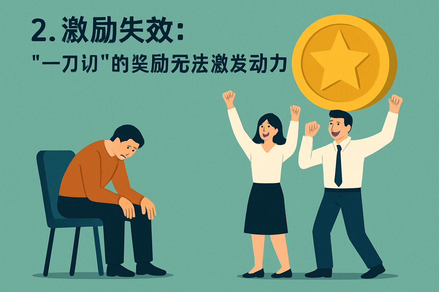 2. 激励失效：“一刀切”的奖励无法激发动力