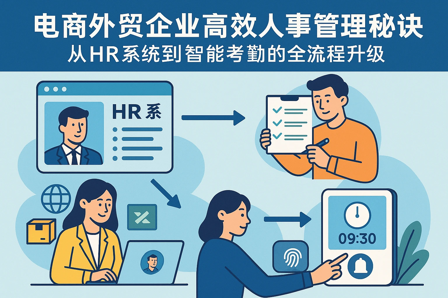 电商外贸企业高效人事管理秘诀：从HR系统到智能考勤的全流程升级