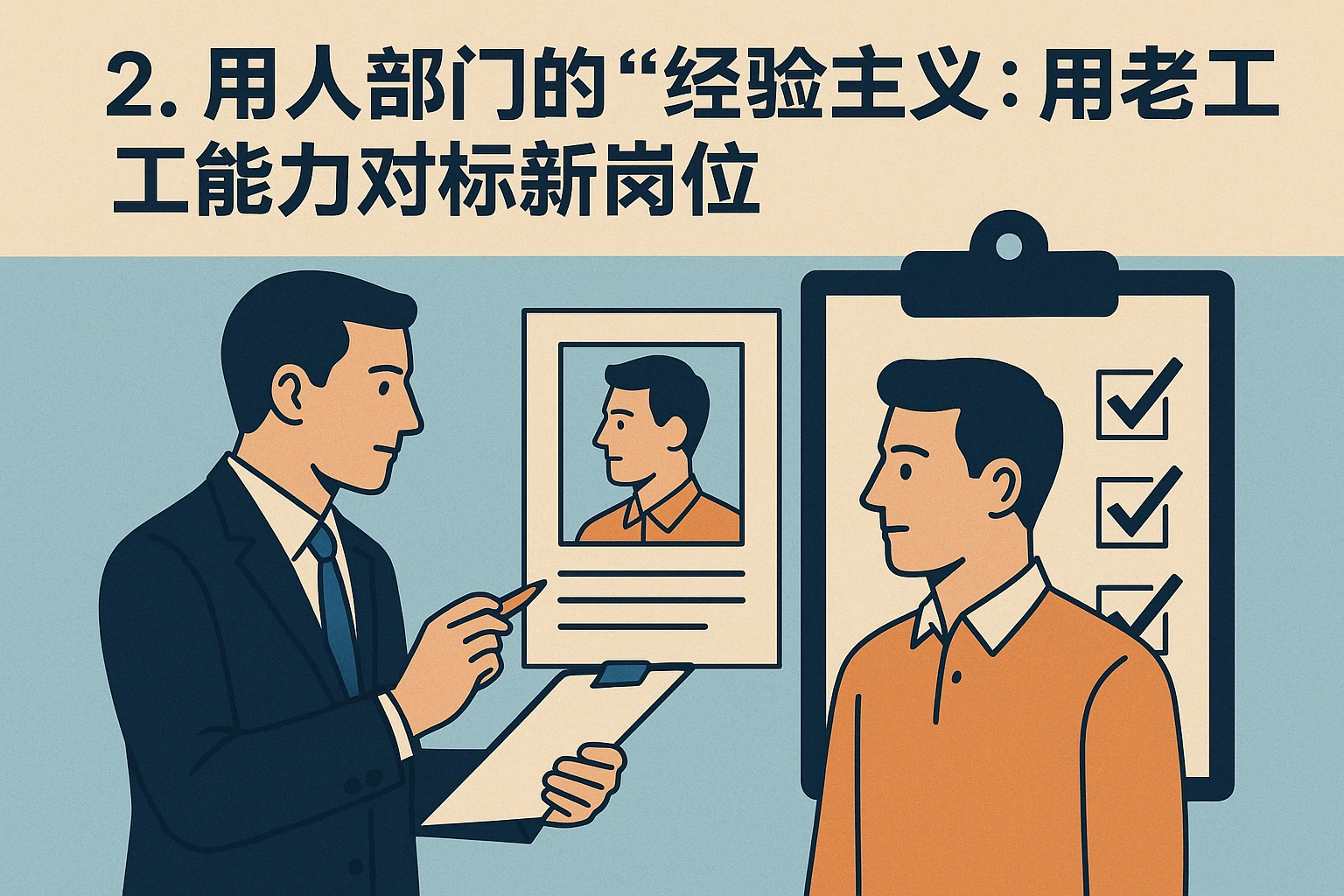 2. 用人部门的“经验主义”：用老员工能力对标新岗位