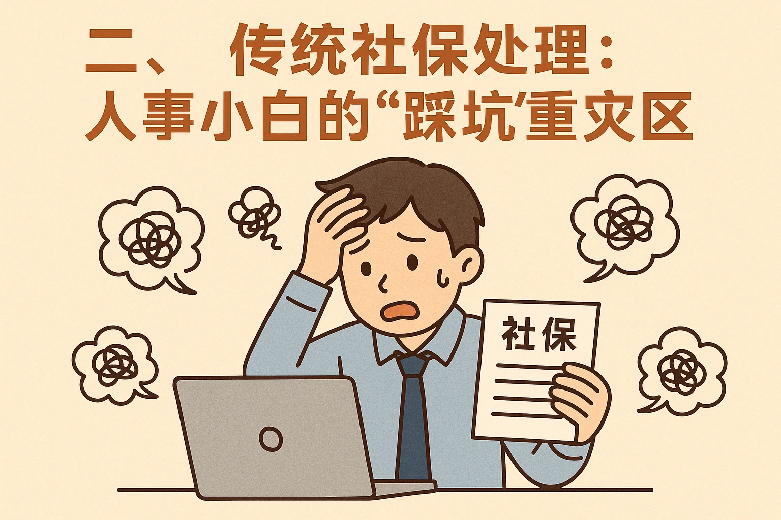 二、传统社保处理：人事小白的“踩坑”重灾区