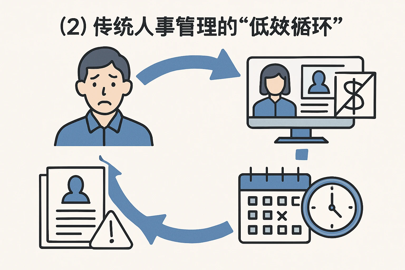 （2）传统人事管理的“低效循环”