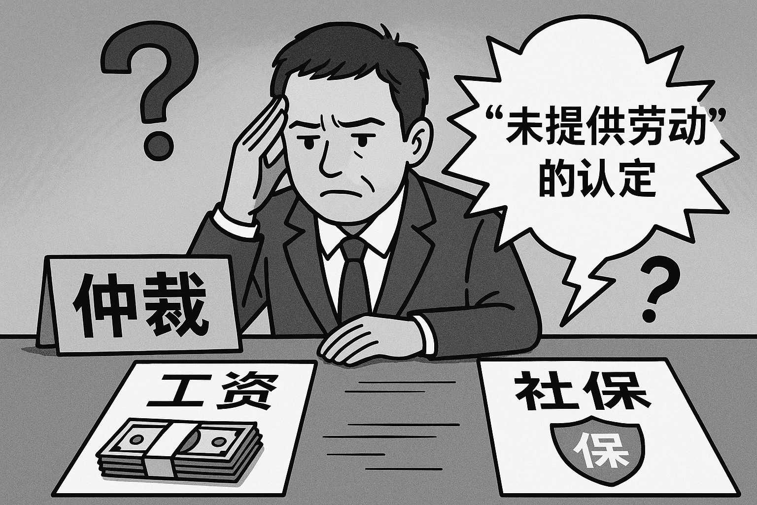 2. 仲裁期间的工资与社保困惑：“未提供劳动”的认定难题