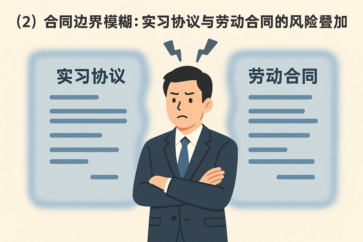 （2）合同边界模糊：实习协议与劳动合同的风险叠加