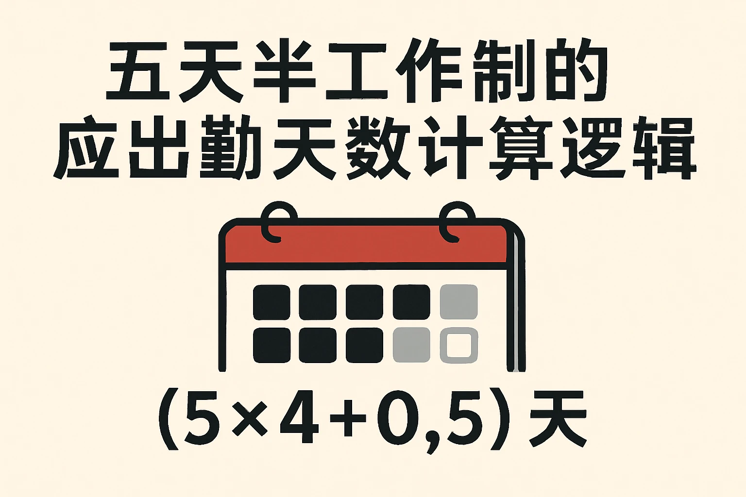 1. 五天半工作制的应出勤天数计算逻辑