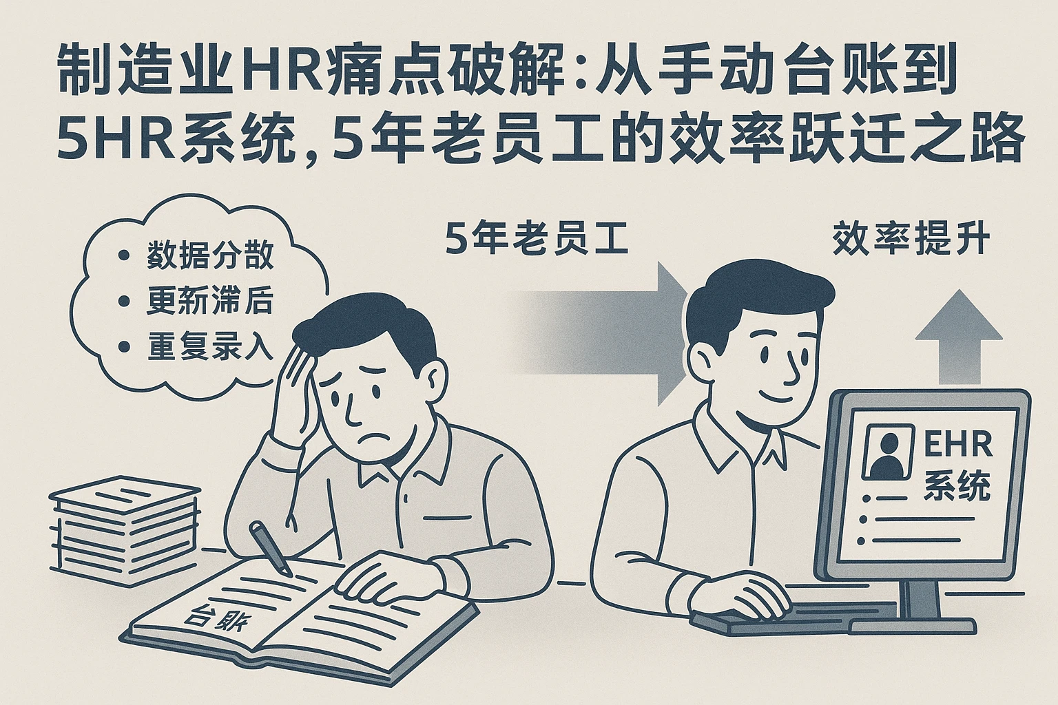 制造业HR痛点破解：从手动台账到EHR系统，5年老员工的效率跃迁之路