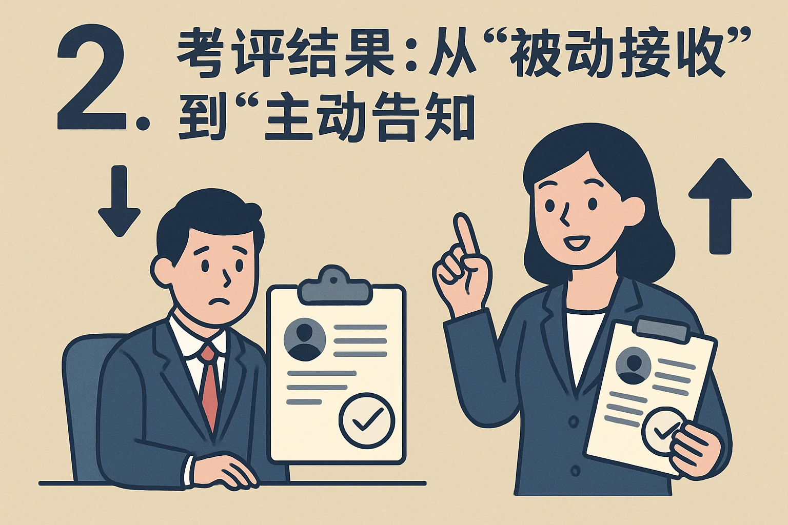 2. 考评结果：从“被动接收”到“主动告知”