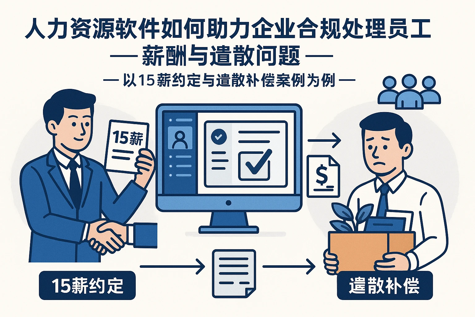 人力资源软件如何助力企业合规处理员工薪酬与遣散问题——以15薪约定与遣散补偿案例为例